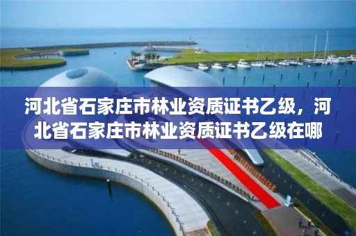 河北省石家庄市林业资质证书乙级，河北省石家庄市林业资质证书乙级在哪里办