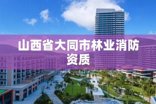 山西省大同市林业消防资质