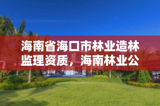 海南省海口市林业造林监理资质,海南林业公司