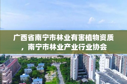 广西省南宁市林业有害植物资质,南宁市林业产业行业协会