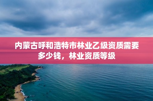 内蒙古呼和浩特市林业乙级资质需要多少钱,林业资质等级