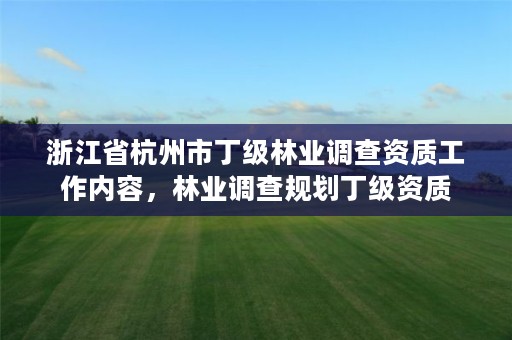 浙江省杭州市丁级林业调查资质工作内容，林业调查规划丁级资质