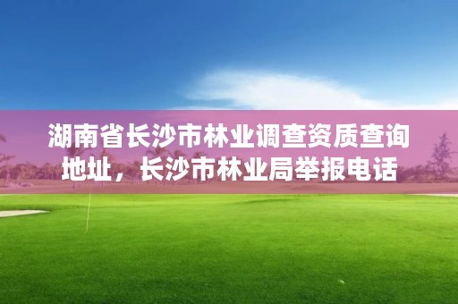 湖南省长沙市林业调查资质查询地址,长沙市林业局举报电话