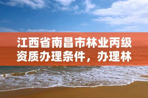 江西省南昌市林业丙级资质办理条件,办理林业造林丙级资质费用