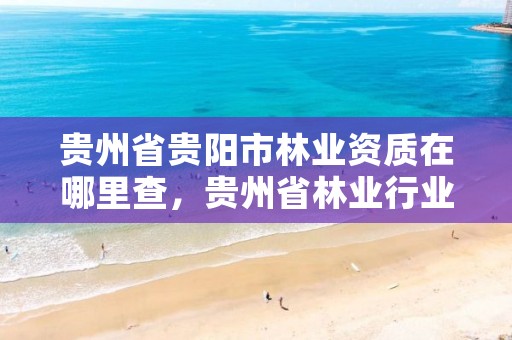 贵州省贵阳市林业资质在哪里查,贵州省林业行业企业名录