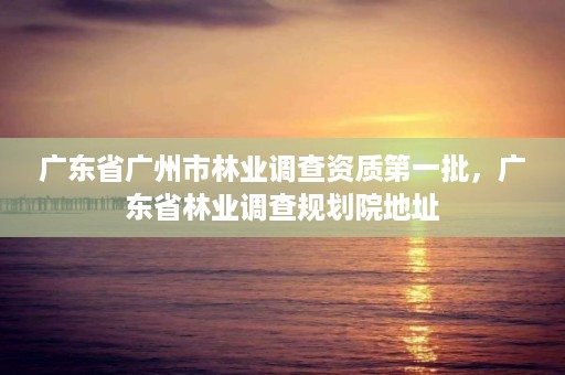 广东省广州市林业调查资质第一批，广东省林业调查规划院地址