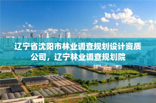 辽宁省沈阳市林业调查规划设计资质公司,辽宁林业调查规划院