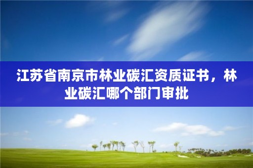 江苏省南京市林业碳汇资质证书,林业碳汇哪个部门审批