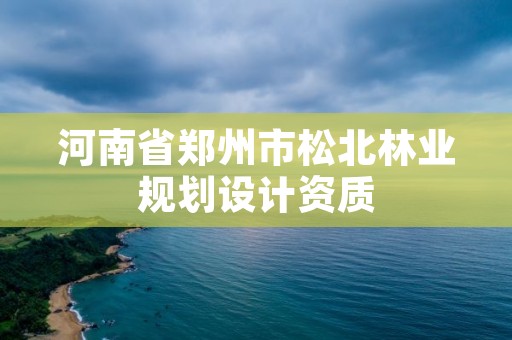 河南省郑州市松北林业规划设计资质
