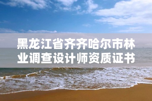 黑龙江省齐齐哈尔市林业调查设计师资质证书,林业调查设计规划资质证书
