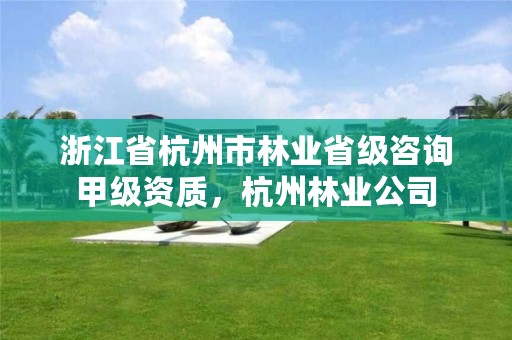 浙江省杭州市林业省级咨询甲级资质，杭州林业公司