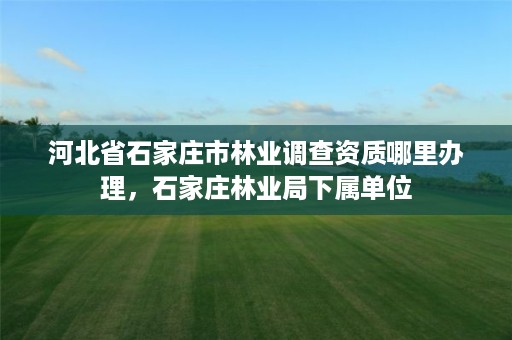 河北省石家庄市林业调查资质哪里办理,石家庄林业局下属单位