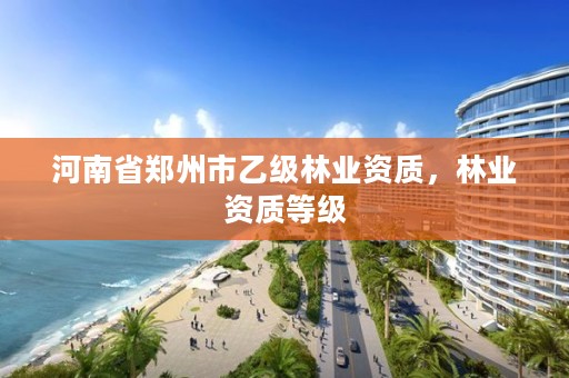 河南省郑州市乙级林业资质,林业资质等级