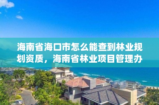 海南省海口市怎么能查到林业规划资质,海南省林业项目管理办公室