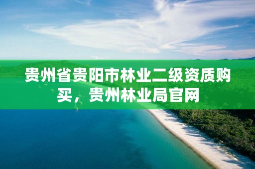 贵州省贵阳市林业二级资质购买,贵州林业局官网