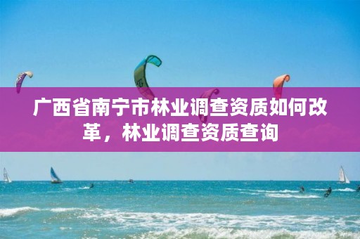 广西省南宁市林业调查资质如何改革,林业调查资质查询