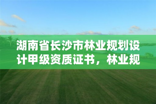湖南省长沙市林业规划设计甲级资质证书,林业规划设计院是干什么的