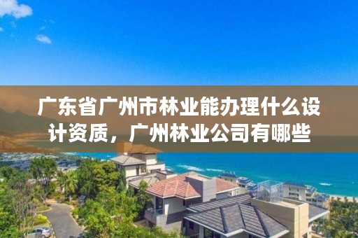 广东省广州市林业能办理什么设计资质，广州林业公司有哪些