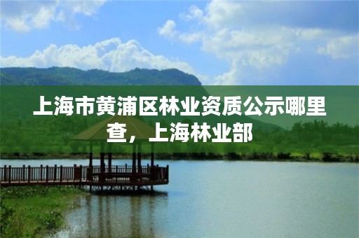 上海市黄浦区林业资质公示哪里查,上海林业部
