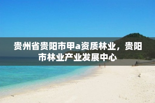 贵州省贵阳市甲a资质林业,贵阳市林业产业发展中心