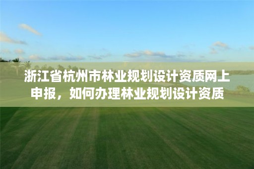 浙江省杭州市林业规划设计资质网上申报，如何办理林业规划设计资质
