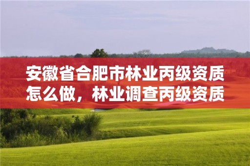 安徽省合肥市林业丙级资质怎么做,林业调查丙级资质转让