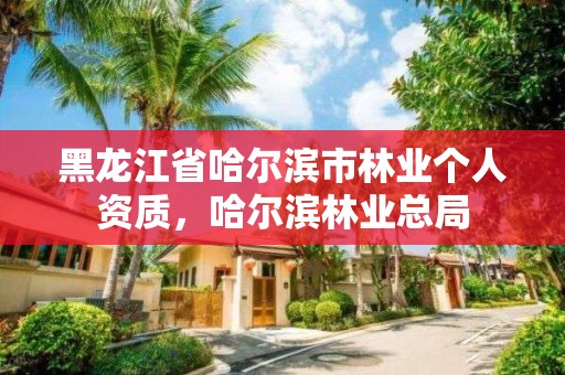 黑龙江省哈尔滨市林业个人资质,哈尔滨林业总局