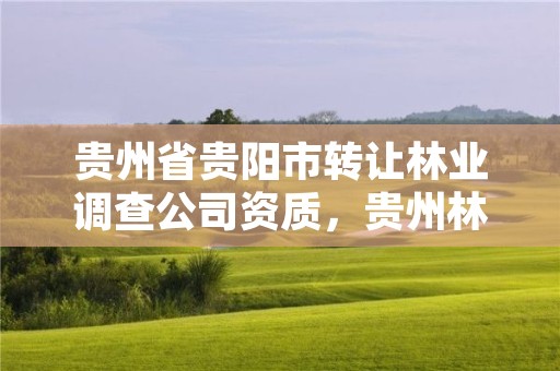贵州省贵阳市转让林业调查公司资质,贵州林业公司招聘