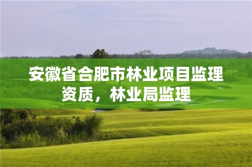 安徽省合肥市林业项目监理资质,林业局监理