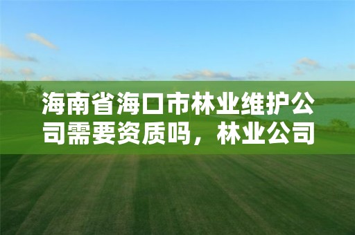 海南省海口市林业维护公司需要资质吗,林业公司需要什么资质
