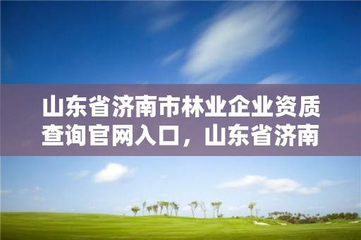 山东省济南市林业企业资质查询官网入口,山东省济南市林业局