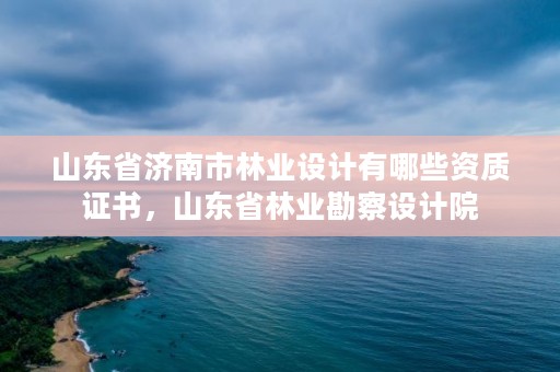 山东省济南市林业设计有哪些资质证书,山东省林业勘察设计院