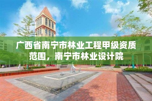 广西省南宁市林业工程甲级资质范围,南宁市林业设计院