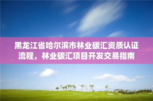 黑龙江省哈尔滨市林业碳汇资质认证流程,林业碳汇项目开发交易指南