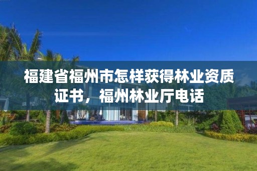 福建省福州市怎样获得林业资质证书,福州林业厅电话