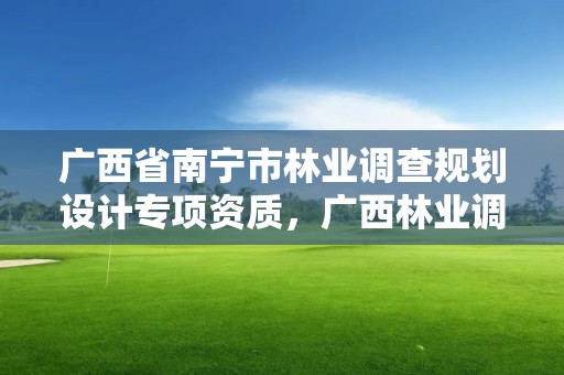 广西省南宁市林业调查规划设计专项资质,广西林业调查规划设计资质名录