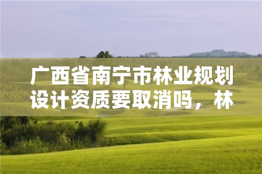 广西省南宁市林业规划设计资质要取消吗,林业设计资质取消了吗