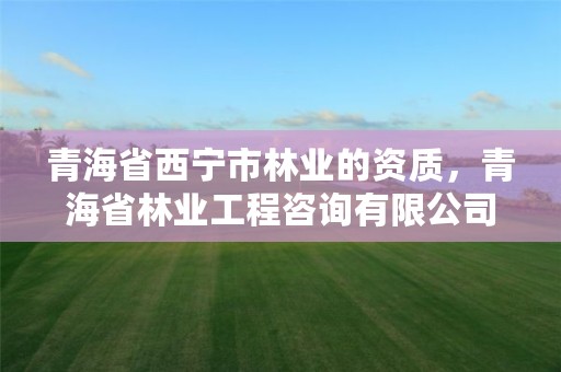 青海省西宁市林业的资质，青海省林业工程咨询有限公司
