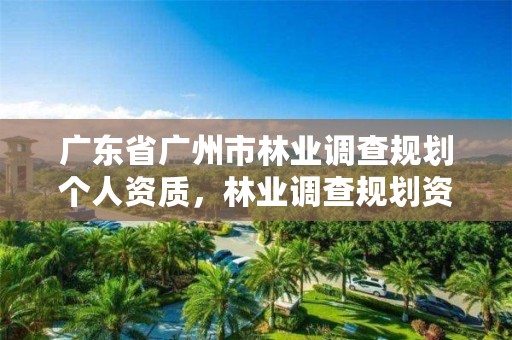 广东省广州市林业调查规划个人资质,林业调查规划资质业务范围