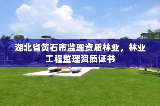 湖北省黄石市监理资质林业，林业工程监理资质证书