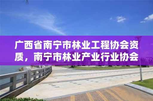 广西省南宁市林业工程协会资质,南宁市林业产业行业协会