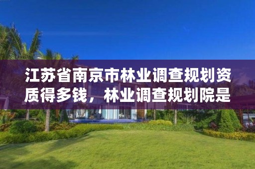 江苏省南京市林业调查规划资质得多钱，林业调查规划院是干什么的