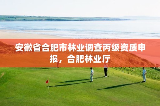 安徽省合肥市林业调查丙级资质申报,合肥林业厅