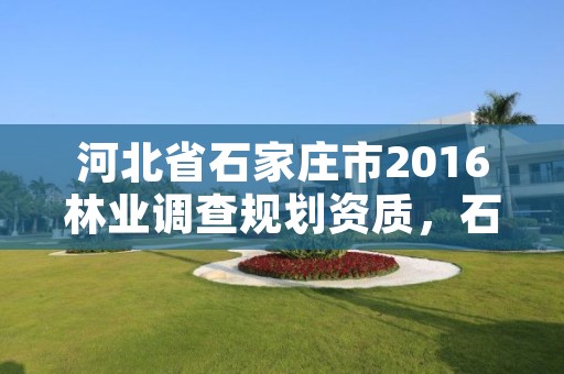 河北省石家庄市2016林业调查规划资质，石家庄林业局招标公告