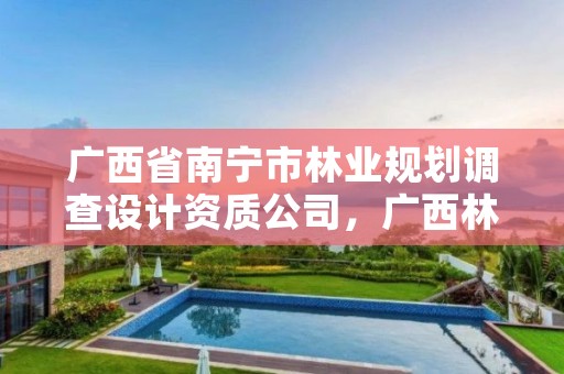 广西省南宁市林业规划调查设计资质公司,广西林业调查规划设计资质名录