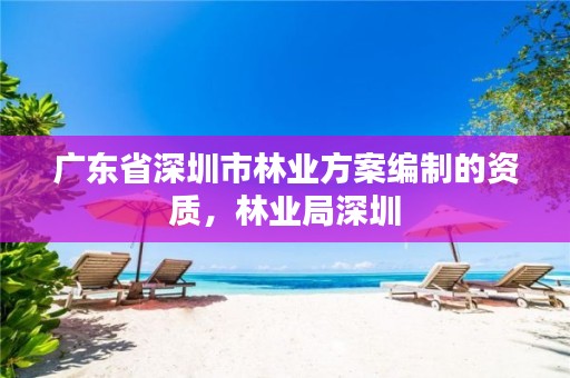 广东省深圳市林业方案编制的资质,林业局深圳
