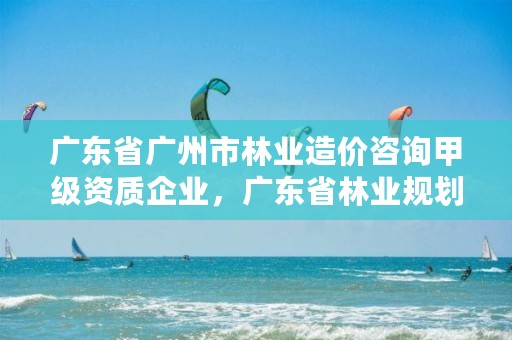 广东省广州市林业造价咨询甲级资质企业,广东省林业规划设计公司