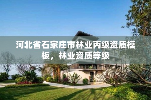 河北省石家庄市林业丙级资质模板，林业资质等级