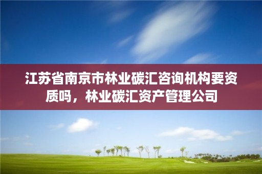 江苏省南京市林业碳汇咨询机构要资质吗,林业碳汇资产管理公司