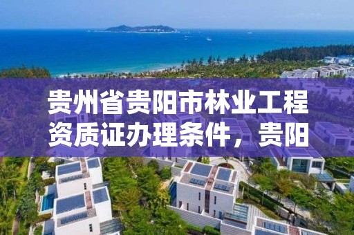 贵州省贵阳市林业工程资质证办理条件,贵阳市林业产业发展中心
